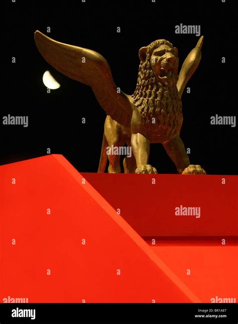 GOLDEN LION STATUE IN MOONLIGHT 67TH VENICE FILM FESTIVAL VENICE ITALY ...