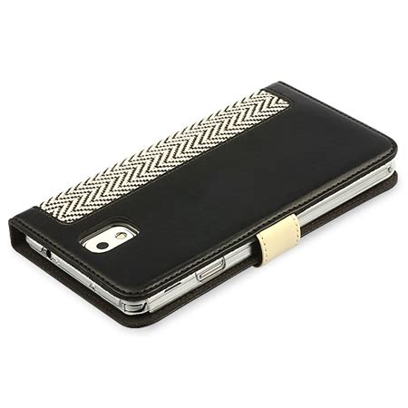 Zenus Herringbone Diary Case For Samsung Galaxy Note 3 Black