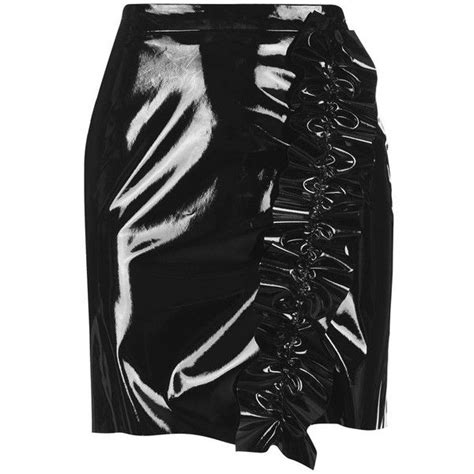 Women S Topshop Ruffle Vinyl Miniskirt 85 Liked On Polyvore Featuring Skirts Mini Skirts