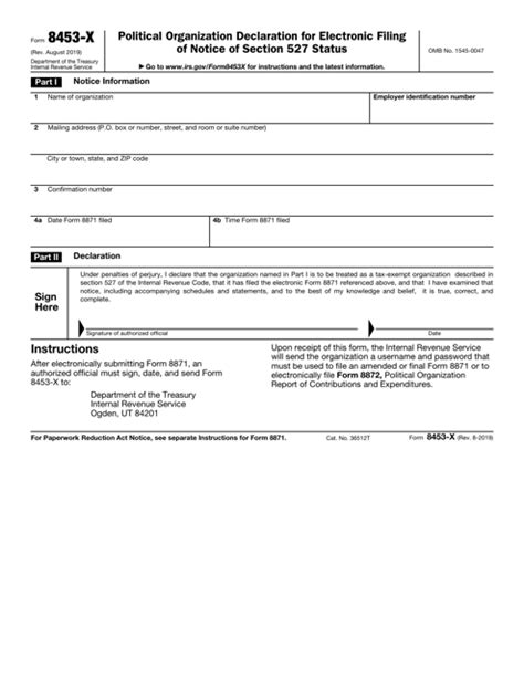 Irs Form 8453 X Fill Out Sign Online And Download Fillable Pdf