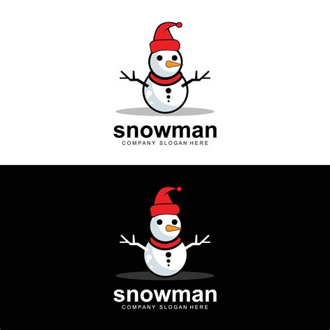 Logo De Bonhomme De Neige Vecteur D Hiver De Bonhomme De Neige Et