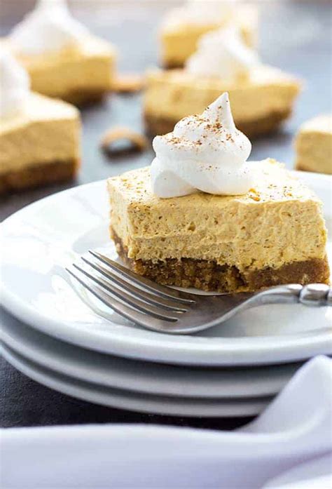 No Bake Pumpkin Cheesecake Bars The Blond Cook