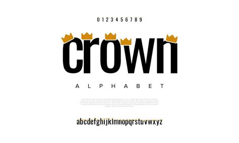 Crown abstract digital technology logo font alphabet. Minimal modern urban fonts for logo, brand ...