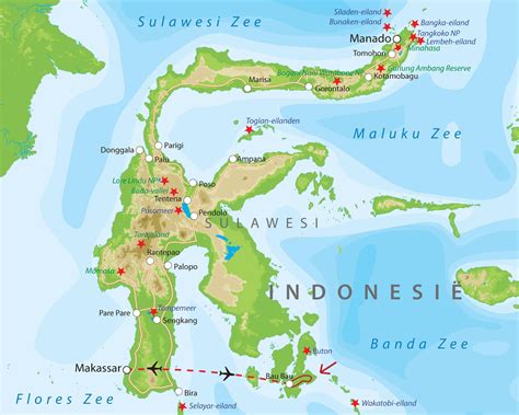 de kaart van sulawesi kaarten indonesie eiland