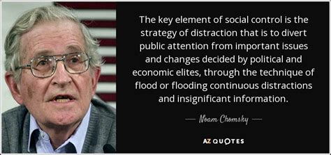 Noam Chomsky Quote The Key Element Of Social Control Is The Strategy Of