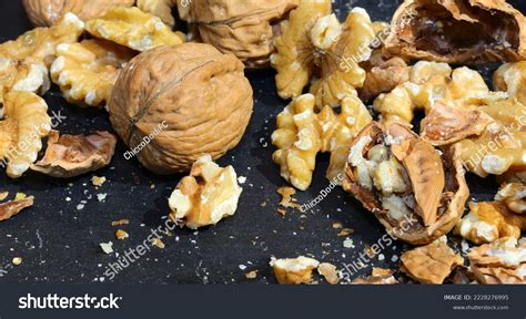 Broken Shells Walnuts Edible Kernel Inside Stock Photo 2228276995