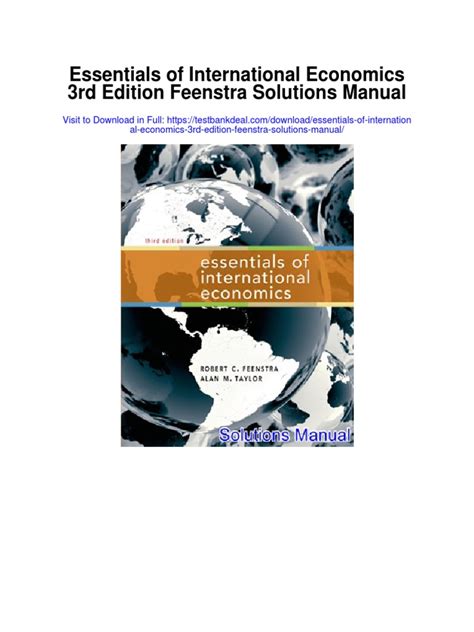 Essentials of International Economics 3rd Edition Feenstra Solutions ...