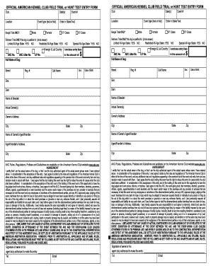 Akc Field Trial Entry Form Fill And Sign Printable Template Online