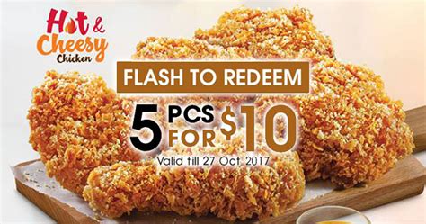 Kfc Hot Cheesy Chicken Offer Pieces For Only Valid Till October Great Deals Singapore