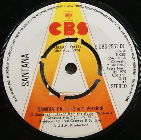 Santana Samba Pa Ti 1974 Vinyl Discogs