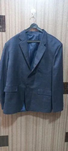 Boys Blue Cotton Full Sleeves Plain School Blazer Size Medium At Rs