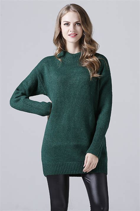 25 99 Dark Green Crew Neck Ribbed Sweater