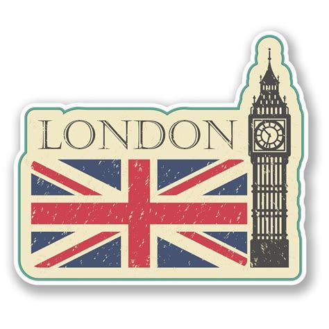 2 X London Big Ben Vinyl Sticker 4213 Vinyl Stickers Laptop Travel