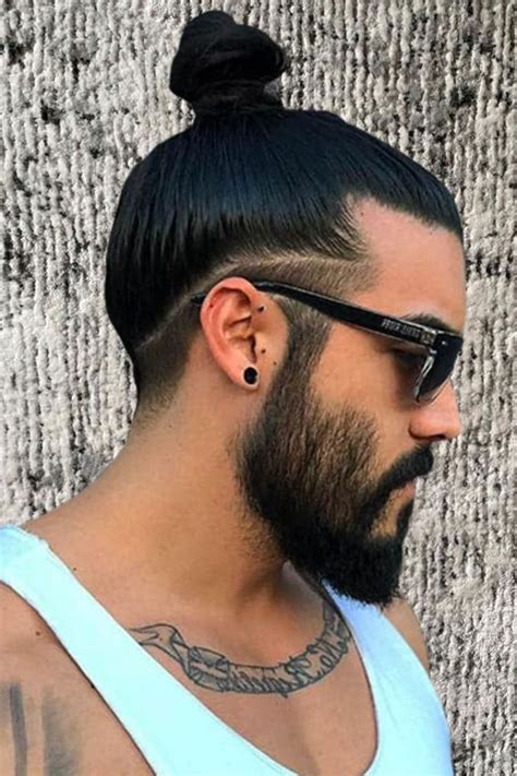 2022 Long Hairstyles For Men Side Undercut Bun