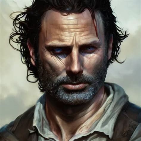 Rick Grimes Portrait Fantasy Medieval Vivid Stable Diffusion