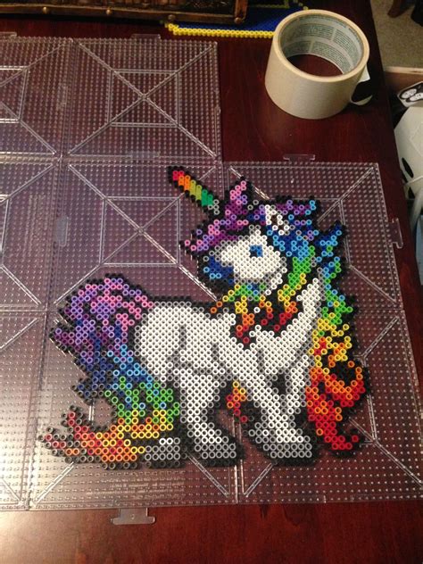 Perler Bead Rainbow Unicorn Perler Bead Patterns Perler Beads Designs Pearler Bead Patterns