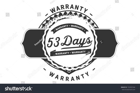 53 Days Warranty Icon Vintage Rubber Stamp Royalty Free Stock Vector