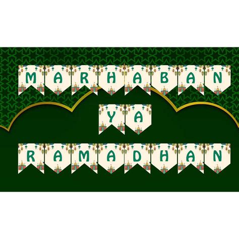 Jual Dekorasi Lebaran Bunting Flag Ramadhan Bunting Flag Marhaban Ya Ramadhan Bunting Flag