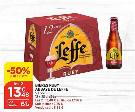 Offre Bières Ruby Abbaye De Leffe chez Bi1