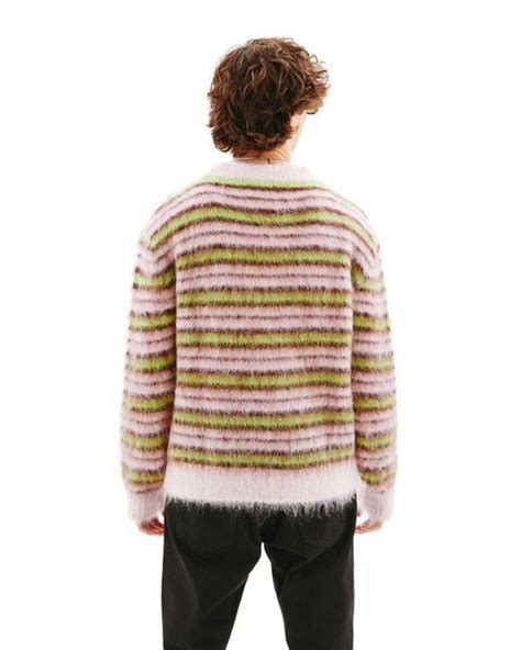 Marni Roundneck Striped Mohair Sweater In Natural For Men Lyst