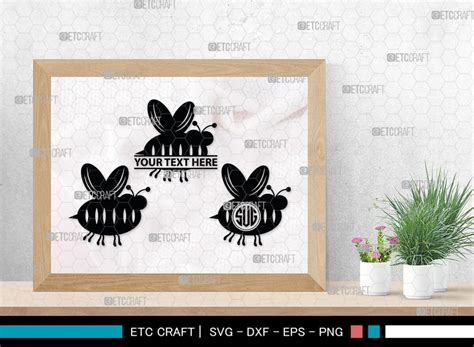 Bee Monogram, Bee Silhouette, Bee SVG, Beehive Svg, Bee Insect Svg, Honeycomb Svg, SB00227 - So ...