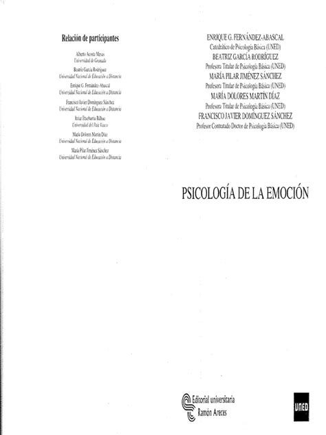 Libro Psicologia De La Emocion Pdf