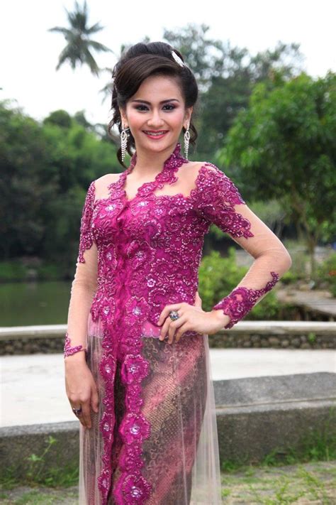 Model Kebaya Modern Brokat Pink Model Baju Wanita Wanita Model Pakaian