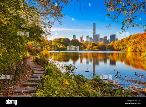 Central Park During Autumn In New York City Stock Photo Alamy