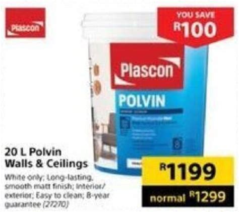 Plascon L Polvin Walls Ceilings Offer At Builders Warehouse