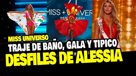 Miss Universo Alessia Rovegno Desfil En Traje De Gala Traje De Ba O