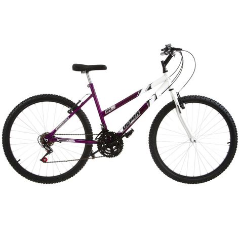 Bicicleta Aro 26 18 Marchas Bicolor Lilás E Branca Pro Tork Ultra