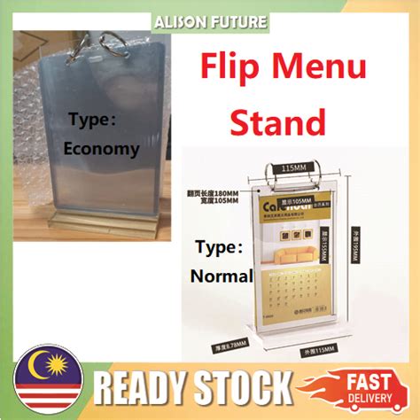 Six Page Restaurant Acrylic Flip Menu Stand Menu Display Holder Lazada