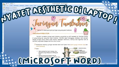 Cara Membuat Catatan Aesthetic Di Laptop Microsoft Word A6B