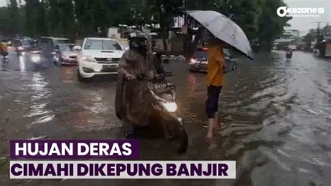 Cimahi Dikepung Banjir Sejumlah Ruas Jalan Dialiri Air Berarus Deras