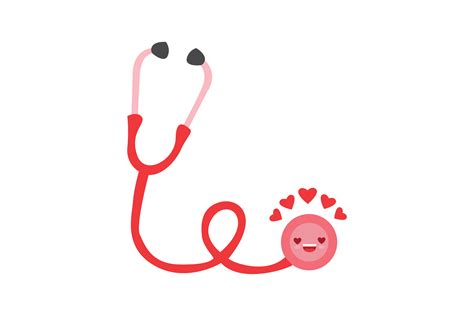 Valentine Kawaii Stethoscope Vector Gráfico Por Soe Image · Creative Fabrica