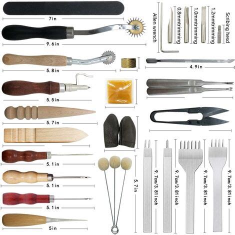 Outils Et Fournitures Pour Le Travail Du Cuir Ensemble De 26 Outils