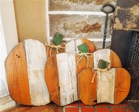 Rustic Reclaimed Pallet Wood Pumpkin Fall Decoration Autumn Etsy