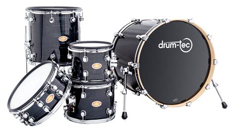 Drum Tec Pro Custom Shell Set Black Slate Drum Tec