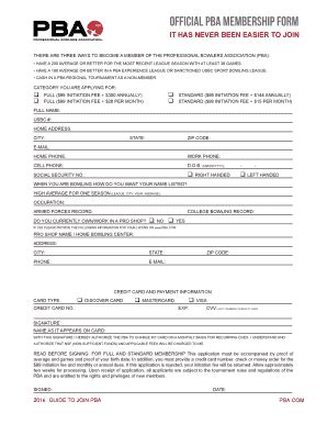 Fillable Online OFFICIAL PBA MEMBERSHIP FORM Fax Email Print PdfFiller