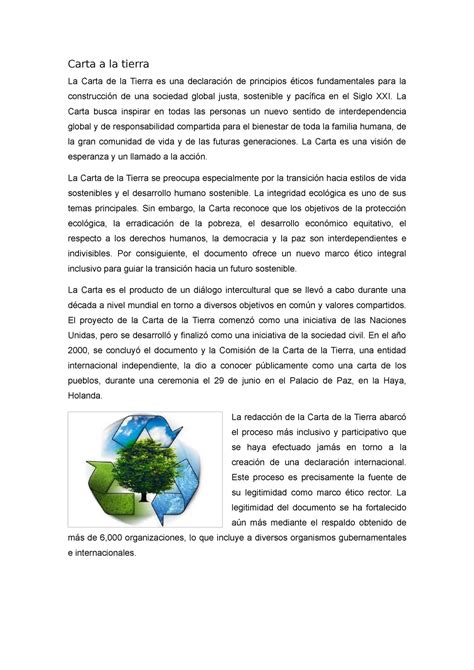 6 Carta Tierra Y Agenda 21 Carta A La Tierra La Carta De La Tierra