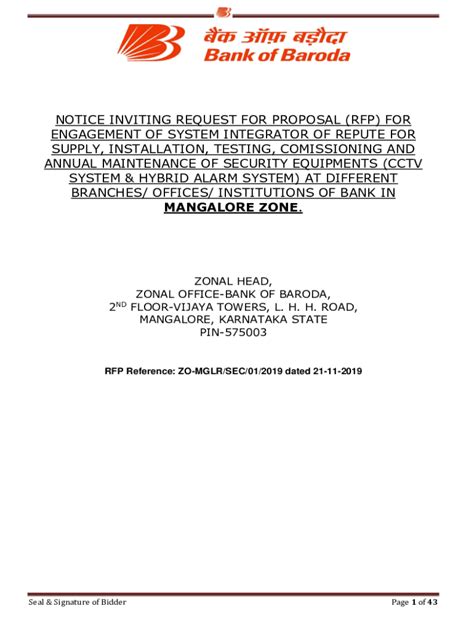 Fillable Online Notice Inviting Request For Proposal Rfp For Fax