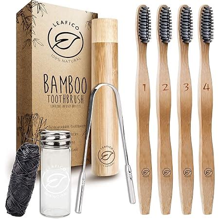 Amazon Greenzla Bamboo Toothbrush Pack With Travel Case