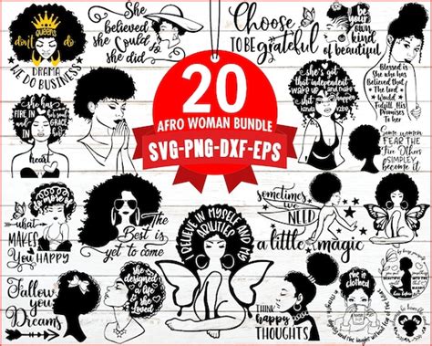 Black Girl Magic Svg Bundle Afro Woman Svgblack Woman Svg Etsy