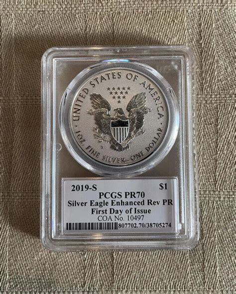 S Enhanced Reverse Proof Silver Eagle Pcgs Pr Fdoi Mercanti W