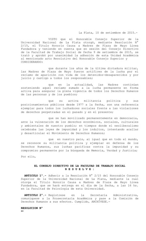 Texto Completo De La Resoluci N Del Consejo Directivo De La FTS