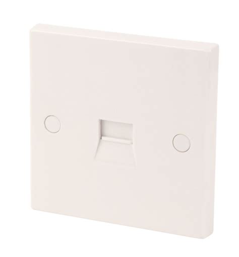 Essentials 1 Gang Slave Telephone Socket White Screwfix