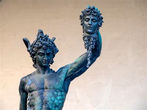 Premium Photo Detail Of Perseus Holding Head Of Medusa Bronze Statue