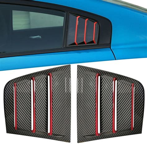 2x Carbon Fiber Look Side Vent Window Scoop Louver Cover For 11 21