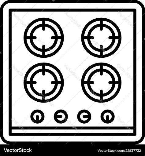 Cooking Stove Icon Outline Style Royalty Free Vector Image