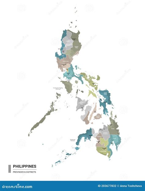 Multicolor Map Of Philippines With Regions Free Vector Maps Map | The ...